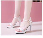 Women's Platform High Heeled Sandals - Sexy Open Toe Sequins Ankle Strap Stiletto Heels - Versatile Dress Pumps for Music Festival - For Women -  Suitable for Parties & Festivals - Perfect Gift for Fashionistas