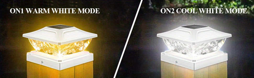 4/6/8 pack Solar Column Cover Light - 2 Modes LED Fence Deck Light for 3.5x3.5, 4x4, 4.5x4.5, 5x5 Wood Posts - Waterproof Outdoor Solar Light for Garden, Porch, Patio, Stairs - Bright and Decorative