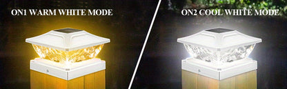 4/6/8 pack Solar Column Cover Light - 2 Modes LED Fence Deck Light for 3.5x3.5, 4x4, 4.5x4.5, 5x5 Wood Posts - Waterproof Outdoor Solar Light for Garden, Porch, Patio, Stairs - Bright and Decorative