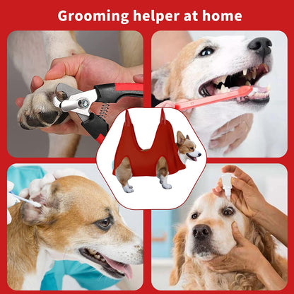 Dog Grooming Hammock,Pet Grooming Harness for Cats & Dogs,4 in 1 Pet Grooming Helper Supplies Kit, Come with Nail Clippers/Trimmer, Nail File, Great for Pet Care at Home