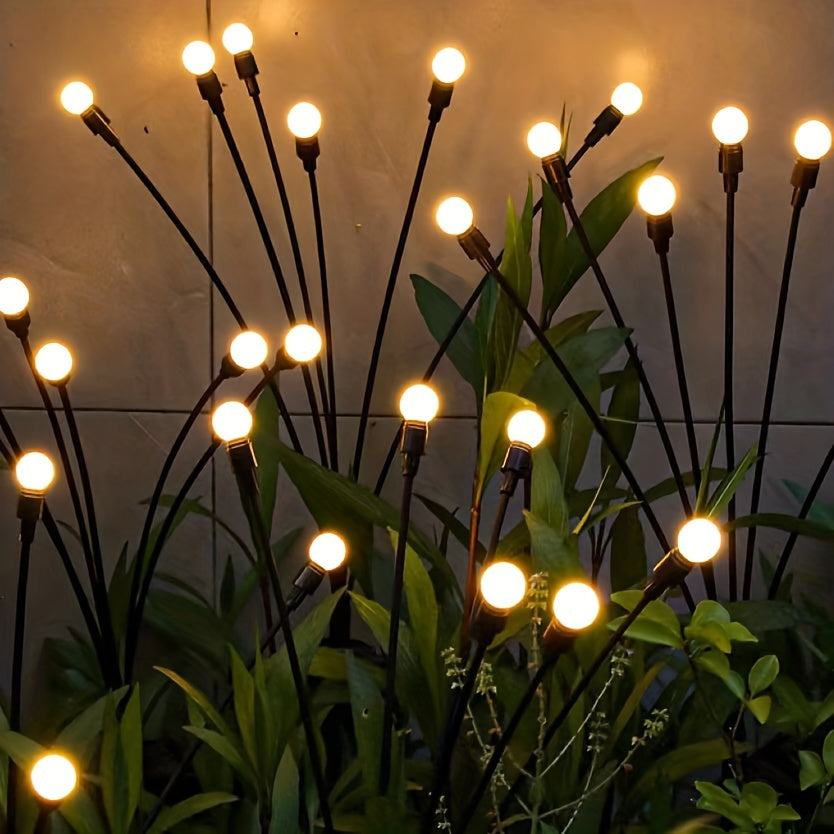6/8/10 Lights Solar Lawn Lamp Garden Lamp, LED Wind-driven Firefly Ground Plug Lamp, Garden Ramadan Decoration Festival Lamp