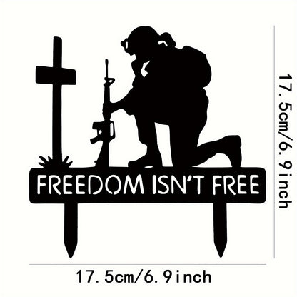 1pc, Soldiers Garden Ornament Patriotic Garden Stakes Fourth Of July Yard Art Deco Garden Stakes Soldiers Independence Day Statue Veterans Day Yard Ornament Outdoor Yard Lawn Patriotic Decoration