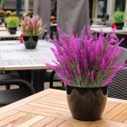 4 Bundles of UV-Resistant Artificial Lavender Flowers - Perfect for Garden, Porch, and Window Box Decorations!