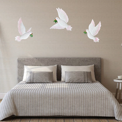 """3pcs Dove Wall Decor - 9.7"""" Metal Ornament for Indoor/Outdoor Home, Patio, Garden & Room Decoration"""