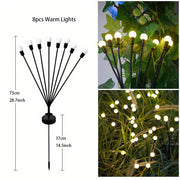 6/8/10 Lights Solar Lawn Lamp Garden Lamp, LED Wind-driven Firefly Ground Plug Lamp, Garden Ramadan Decoration Festival Lamp