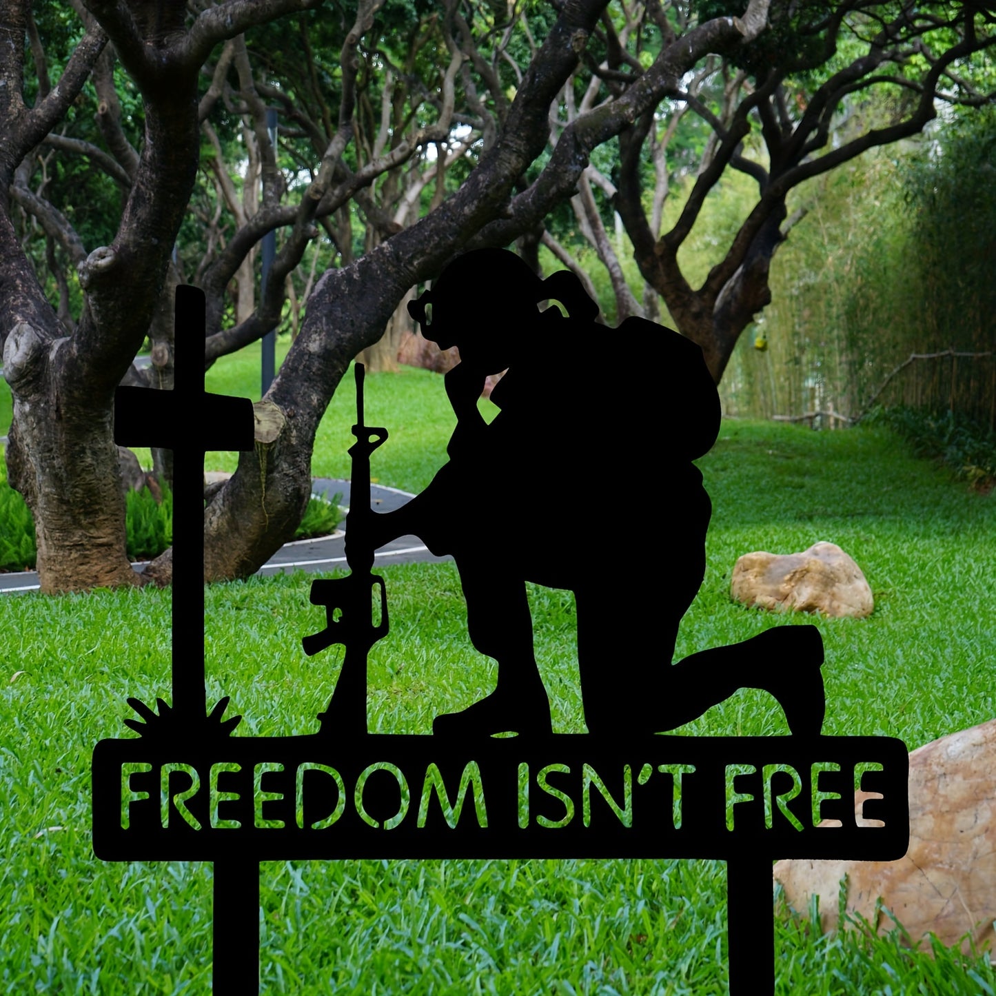 1pc, Soldiers Garden Ornament Patriotic Garden Stakes Fourth Of July Yard Art Deco Garden Stakes Soldiers Independence Day Statue Veterans Day Yard Ornament Outdoor Yard Lawn Patriotic Decoration