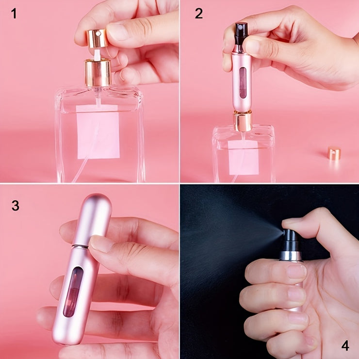 1pc,Mini Travel Perfume Refillable Atomizer, Solid Portable Perfume Spray Bottle, Travel Perfume Scent Pump Case Fragrance Empty Container Spray Bottle For Traveling And Outgoing,5ml