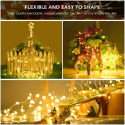 1pc, 50/100/200/300 LED Solar Light Outdoor Waterproof With 8 Modes Copper Wire Fairy Garland String Lights For Party Wedding Patio Garden Lawn Pathway Solar Power Lamp Christmas Decoration, Halloween Decorations Lights Outdo