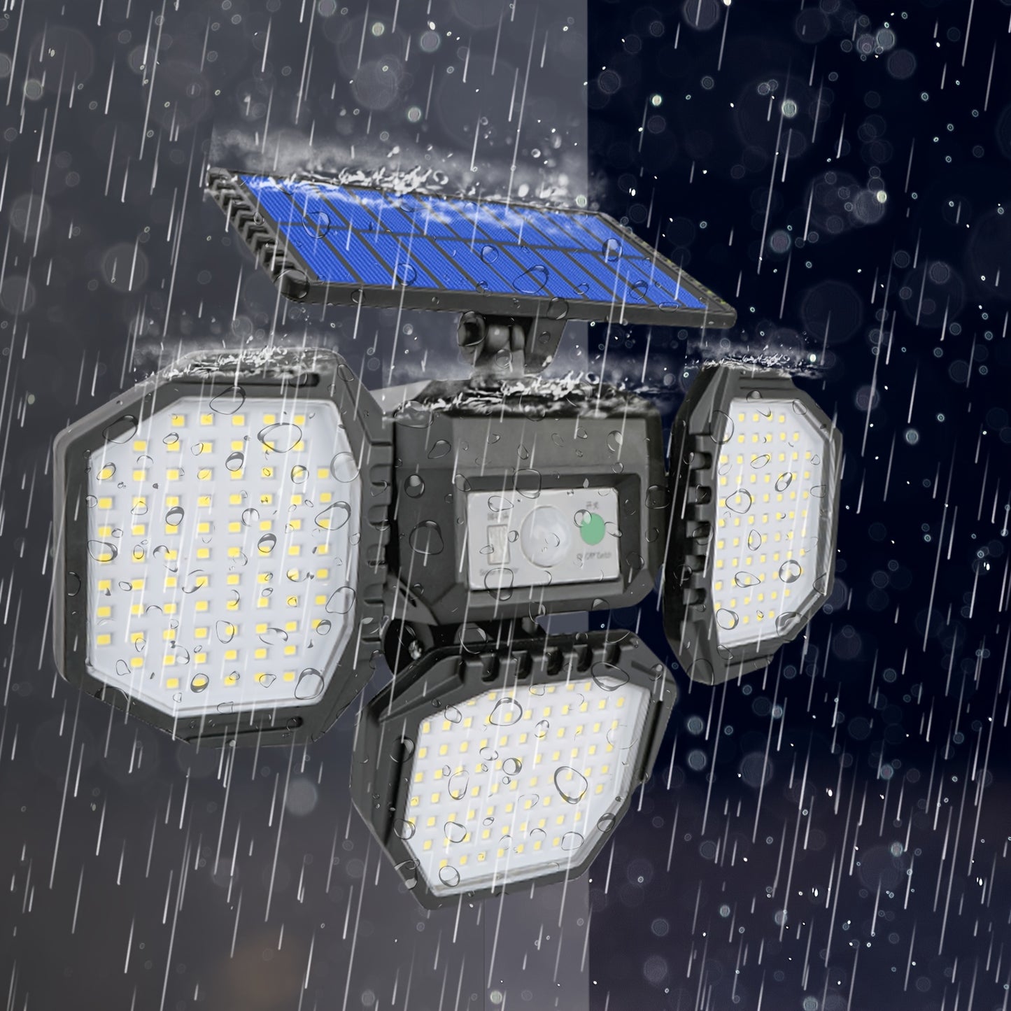 1pc 234 LED Split Solar Wall Light With Remote Control, Water-resistant, PIR Motion Sensor Security Floodlight For Outdoor Patio Yard Garage Garden, LED Lights