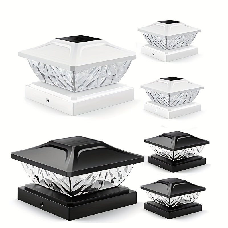 4/6/8 pack Solar Column Cover Light - 2 Modes LED Fence Deck Light for 3.5x3.5, 4x4, 4.5x4.5, 5x5 Wood Posts - Waterproof Outdoor Solar Light for Garden, Porch, Patio, Stairs - Bright and Decorative