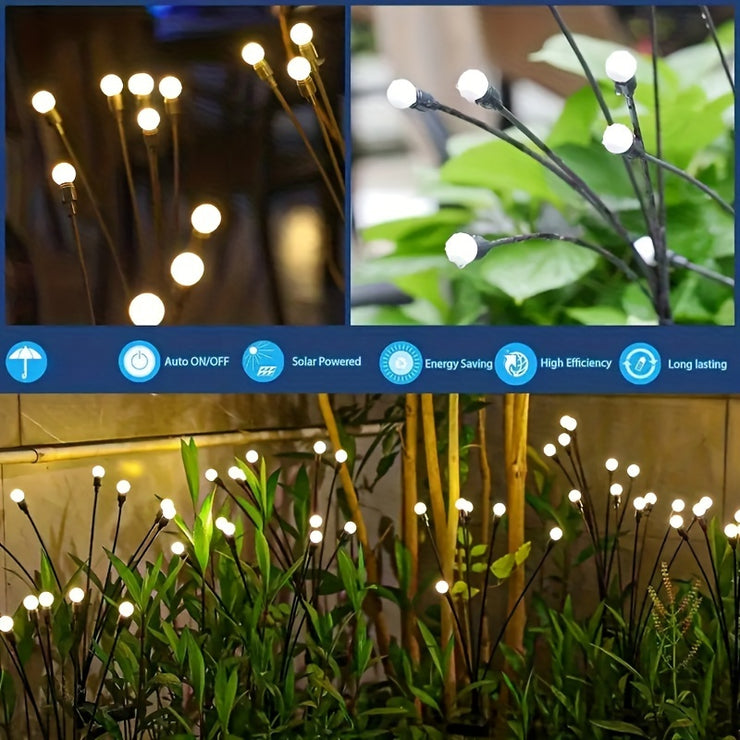 6/8/10 Lights Solar Lawn Lamp Garden Lamp, LED Wind-driven Firefly Ground Plug Lamp, Garden Ramadan Decoration Festival Lamp