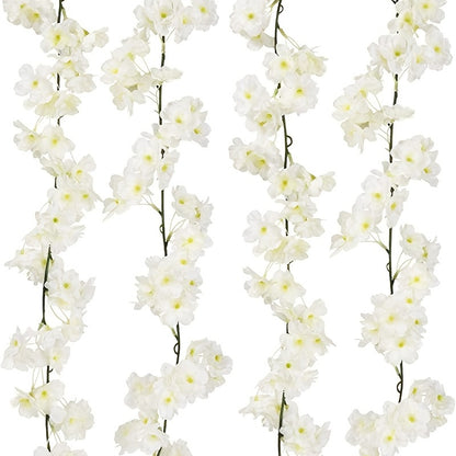 1pc 180CM/5.9ft Artificial Sakura, Fake Flowers Vine For Wedding Garden, Fake Rose Home Party Decoration Christmas Bridal Fake Silk Scrapbook Plants