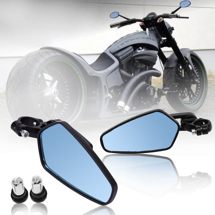 Motorcycle Black 8 Inch Handle Bar End Side Mirrors For Yamaha FZ-09 FZ-07