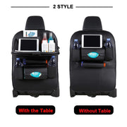 Car Seat Back  Pu Leather Pad Bag Car Storage Organizer Foldable Table Tray Travel Storage Bag Auto Accessories