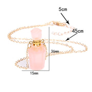 Perfume bottle crystal pendant necklace