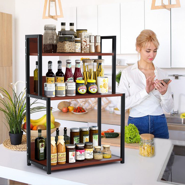 Multi-Functional Three-Storey Condiment Rack Kitchen Supplies Collection