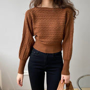 Feminine Temperament Wears Round Neck Short Sweater