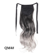 Leeons 20&#39;&#39; Synthetic Ponytail Hair pieces Heat Resistant Fiber Straight Ribbon Clip In Hair Extension 21 colors Brown Black