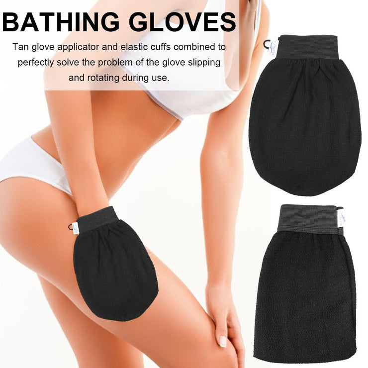 Single Layer Exfoliator Mitt Black Bath Shower Dead Skin Removal Gloves