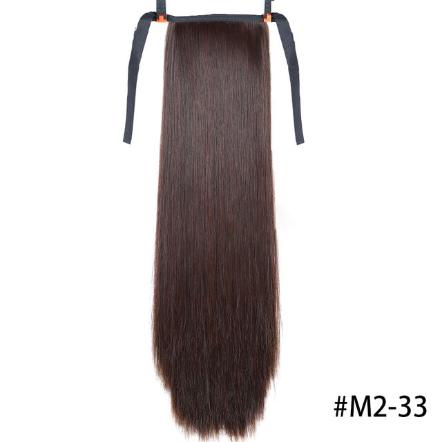 Synthetic Hair Fiber Heat-Resistant Straight Hair With Ponytail