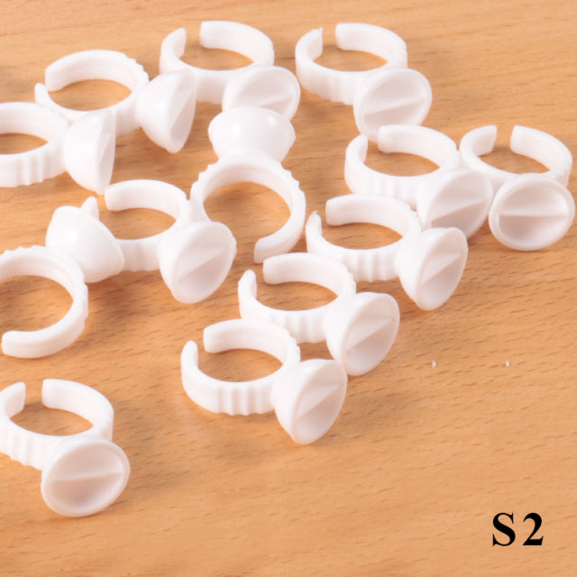 Wholesale 50/100Pcs Disposable Eyelash Extension Glue Rings