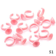 Wholesale 50/100Pcs Disposable Eyelash Extension Glue Rings