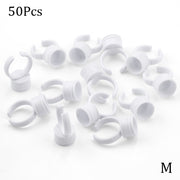 Wholesale 50/100Pcs Disposable Eyelash Extension Glue Rings