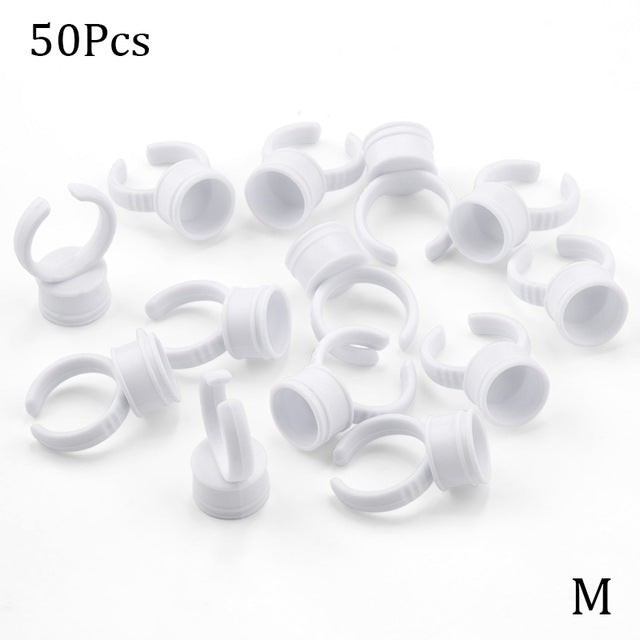 Wholesale 50/100Pcs Disposable Eyelash Extension Glue Rings