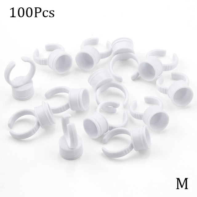 Wholesale 50/100Pcs Disposable Eyelash Extension Glue Rings