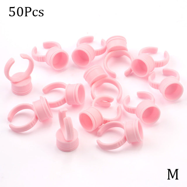 Wholesale 50/100Pcs Disposable Eyelash Extension Glue Rings