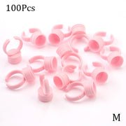 Wholesale 50/100Pcs Disposable Eyelash Extension Glue Rings