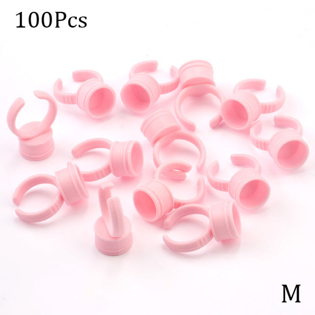 Wholesale 50/100Pcs Disposable Eyelash Extension Glue Rings