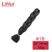 Lihui 24 Inches Jumbo Braid Synthetic Braiding Hair Ombre Jumbo Hair Extension For Women DIY Hair Braids Pink Purple Yellow Gray