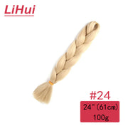 Lihui 24 Inches Jumbo Braid Synthetic Braiding Hair Ombre Jumbo Hair Extension For Women DIY Hair Braids Pink Purple Yellow Gray