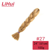 Lihui 24 Inches Jumbo Braid Synthetic Braiding Hair Ombre Jumbo Hair Extension For Women DIY Hair Braids Pink Purple Yellow Gray