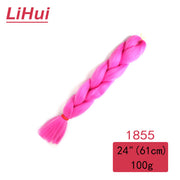 Lihui 24 Inches Jumbo Braid Synthetic Braiding Hair Ombre Jumbo Hair Extension For Women DIY Hair Braids Pink Purple Yellow Gray