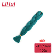 Lihui 24 Inches Jumbo Braid Synthetic Braiding Hair Ombre Jumbo Hair Extension For Women DIY Hair Braids Pink Purple Yellow Gray