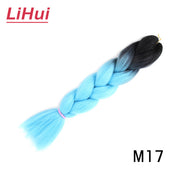 Lihui 24 Inches Jumbo Braid Synthetic Braiding Hair Ombre Jumbo Hair Extension For Women DIY Hair Braids Pink Purple Yellow Gray