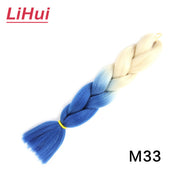 Lihui 24 Inches Jumbo Braid Synthetic Braiding Hair Ombre Jumbo Hair Extension For Women DIY Hair Braids Pink Purple Yellow Gray