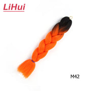 Lihui 24 Inches Jumbo Braid Synthetic Braiding Hair Ombre Jumbo Hair Extension For Women DIY Hair Braids Pink Purple Yellow Gray