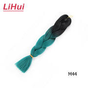 Lihui 24 Inches Jumbo Braid Synthetic Braiding Hair Ombre Jumbo Hair Extension For Women DIY Hair Braids Pink Purple Yellow Gray