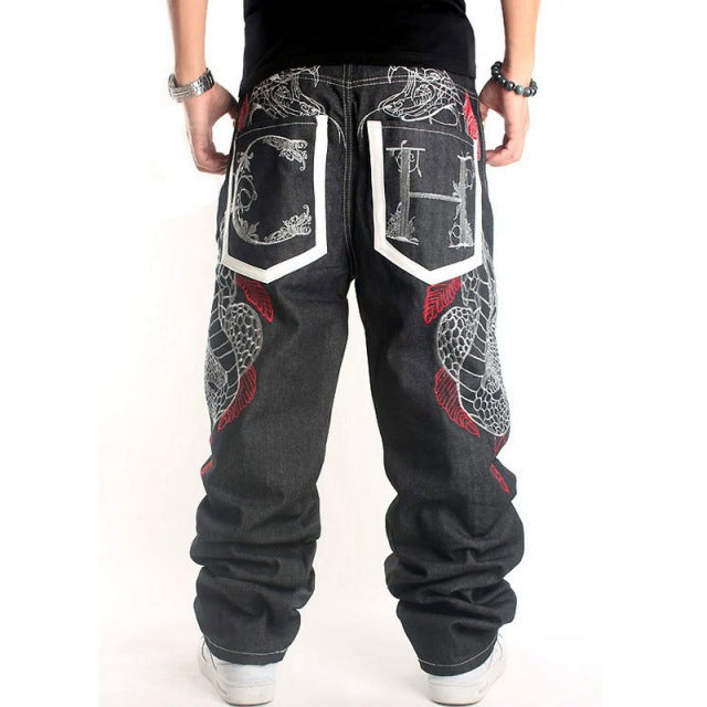 Men Street Dance Hiphop Jeans Fashion Embroidery