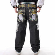 Men Street Dance Hiphop Jeans Fashion Embroidery