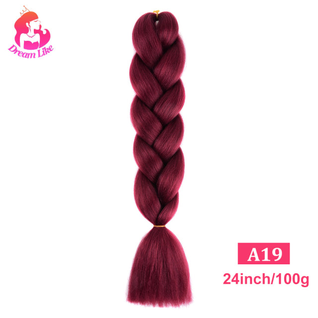 Dream Like 24 inch Ombre Color Synthetic Hair Braids Pre Stretched Wholesale