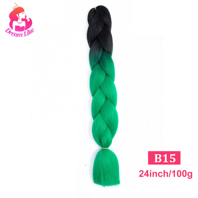 Dream Like 24 inch Ombre Color Synthetic Hair Braids Pre Stretched Wholesale