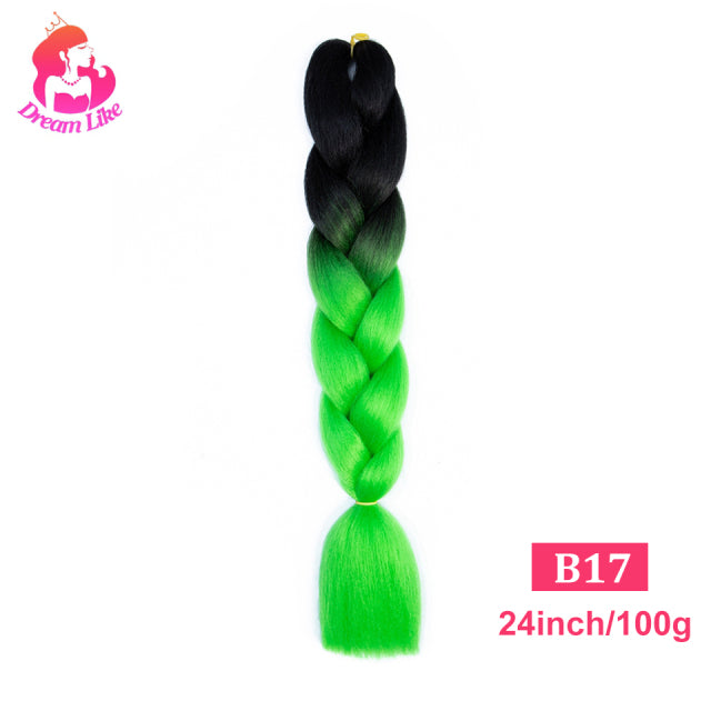 Dream Like 24 inch Ombre Color Synthetic Hair Braids Pre Stretched Wholesale