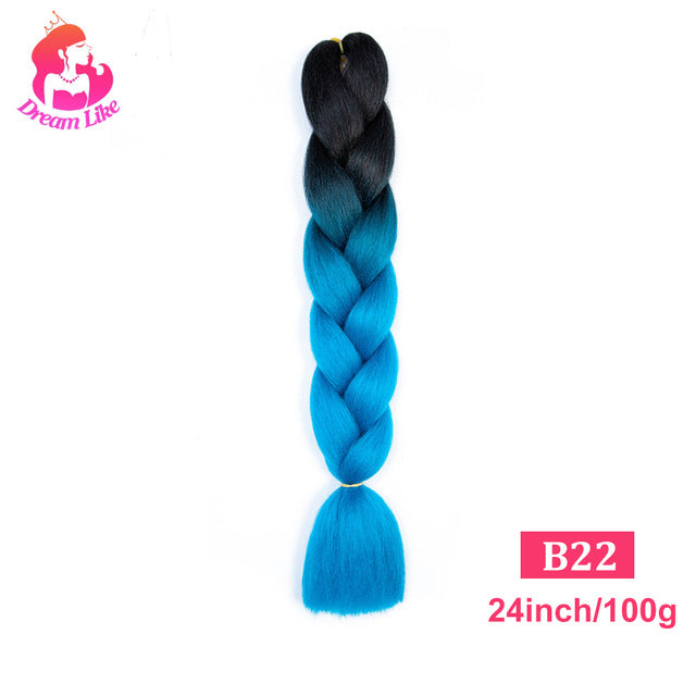 Dream Like 24 inch Ombre Color Synthetic Hair Braids Pre Stretched Wholesale