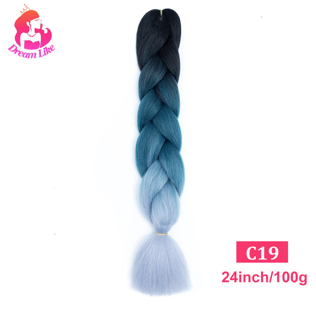 Dream Like 24 inch Ombre Color Synthetic Hair Braids Pre Stretched Wholesale