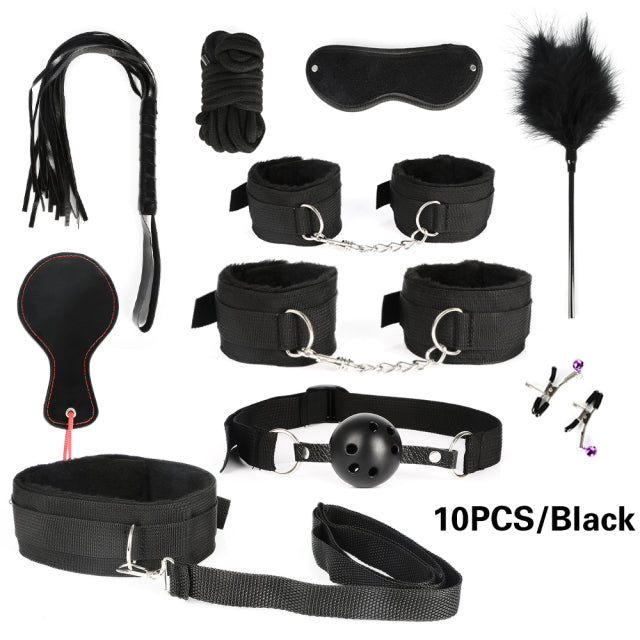 BDSM Kits Adults Sex Toys For Women Men Handcuffs Nipple Clamps