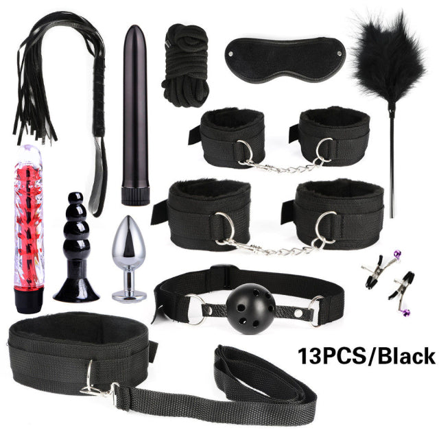 BDSM Kits Adults Sex Toys For Women Men Handcuffs Nipple Clamps